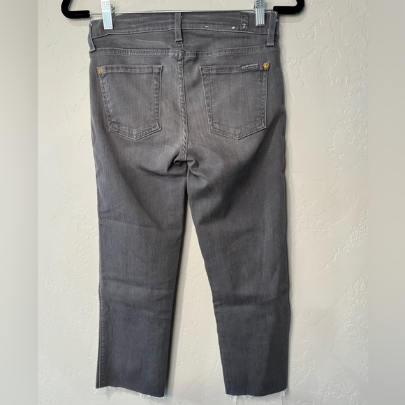 7 for All Mankind The Slim Cigarette Raw Hem GRAY SZ 26 - NEW! - Picture 3 of 16